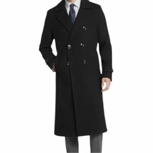 London Fog Double Breasted Wool Blend Black Officer’s Coat Size 44R XL/XXL